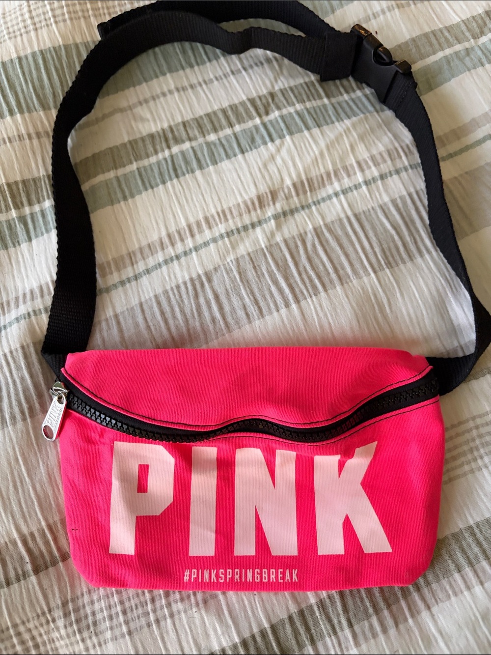 PINK Victoria's Secret Bright Pink Logo Crossbody Waist Bag